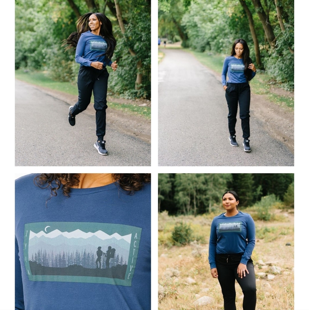Zyia Active Navy Hiking Long Sleeve Tee
